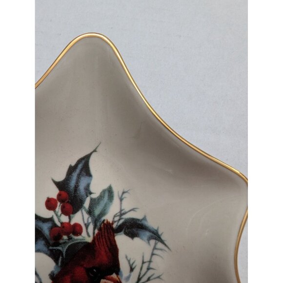 Lenox China Winter Greetings Cardinal on pine tree branch Christmas Tree trinket - Picture 2 of 12